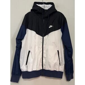 Nike Windbreaker Multi Jacket Mens Medium Hooded Loned Full Zip Lightweight